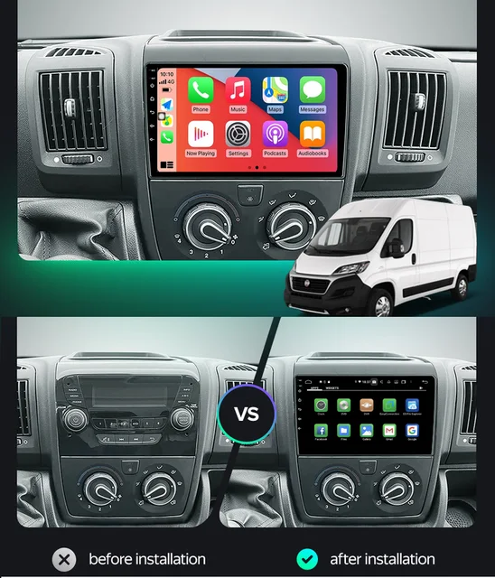Radio paneel kit 9 inchesbevesitigingskitVoorpaneel Frame Geschikt voor Citroen Jumper/Peugeot Boxer/Fiat Ducato 2011-2021