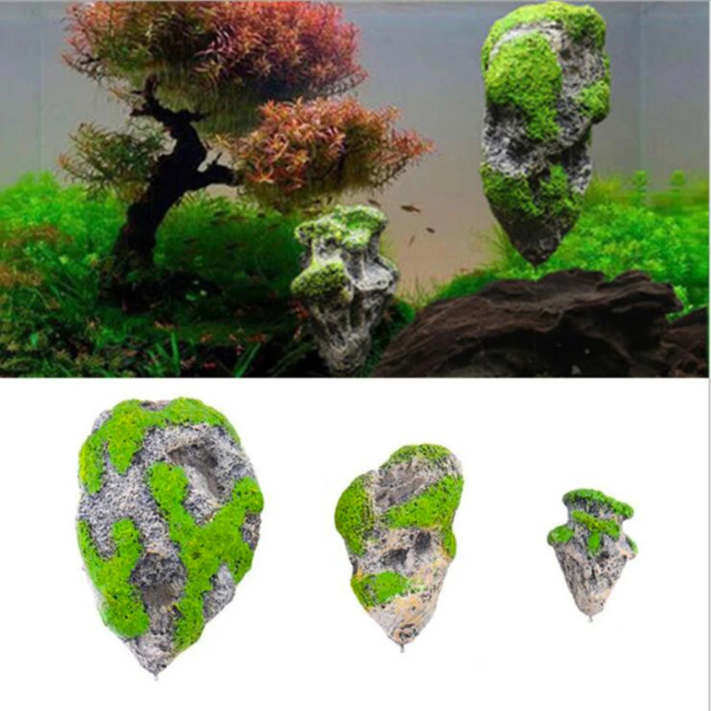 Title 2, Aquarium Tank Floating Rock Suspended Artificia...