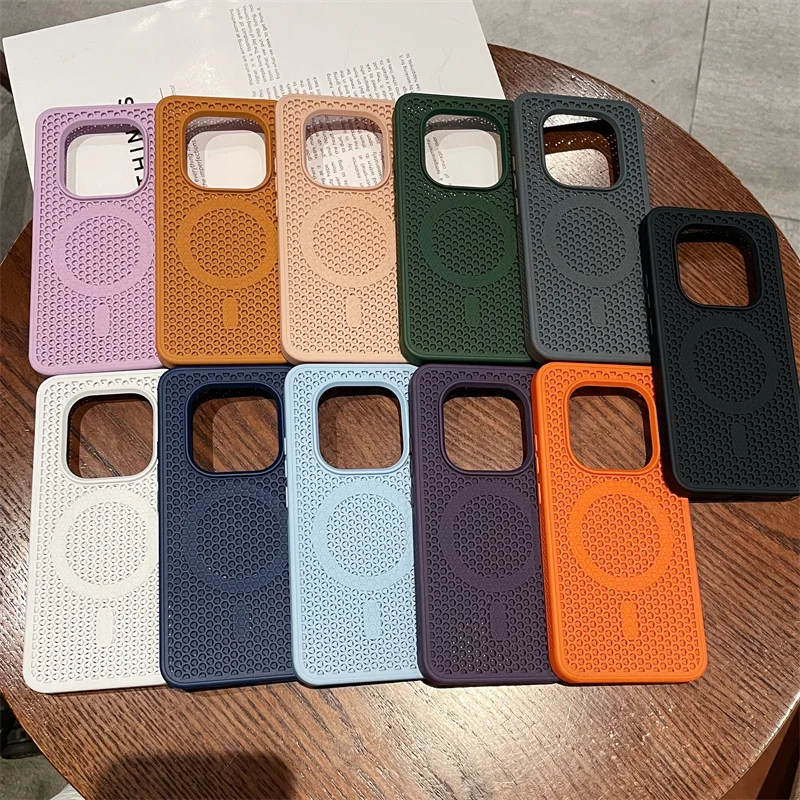 Enhanced Matte Magnetic Heat Dissipation Shockproof Hard Back Case with Hollow Design