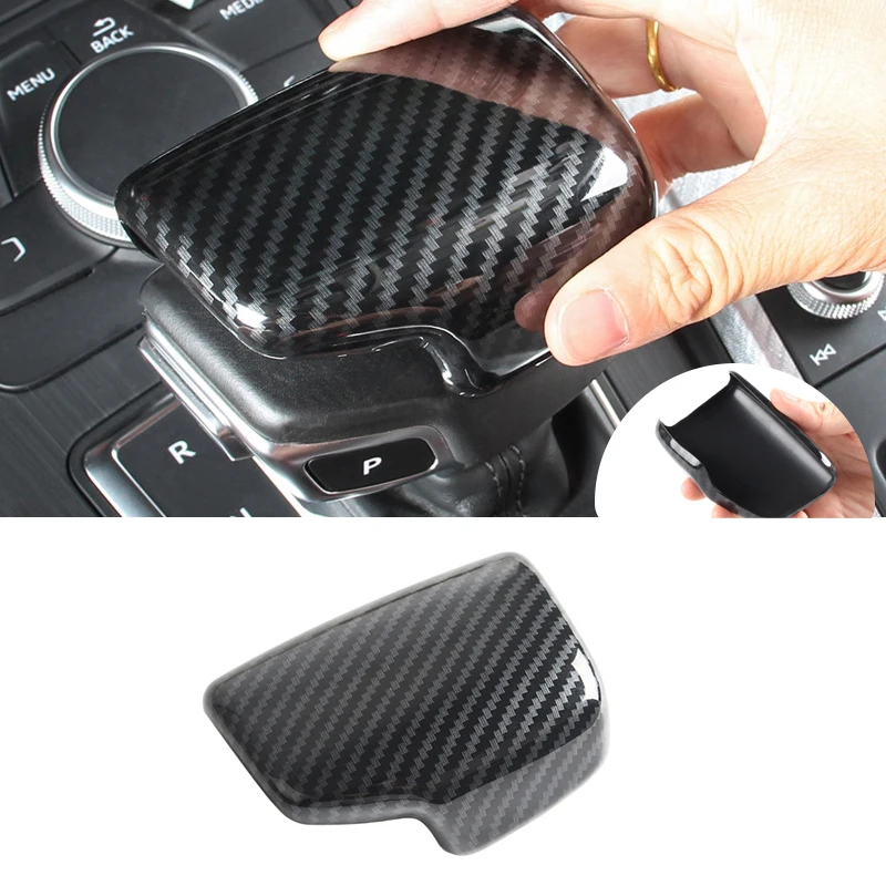 

For A4 B9 / A5 2017 2018 For Q7 2016 2017 2018 only LHD Carbon Texture Interior Gear Shift Knob Head Cover Trim