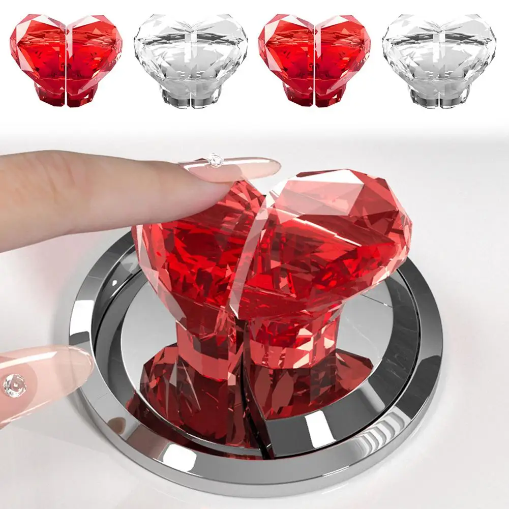 Heart Shaped Toilet Presser Toilet Water Tank Press Button Switch Nail Push Accessories Protector Decor Bathing Room R8R7