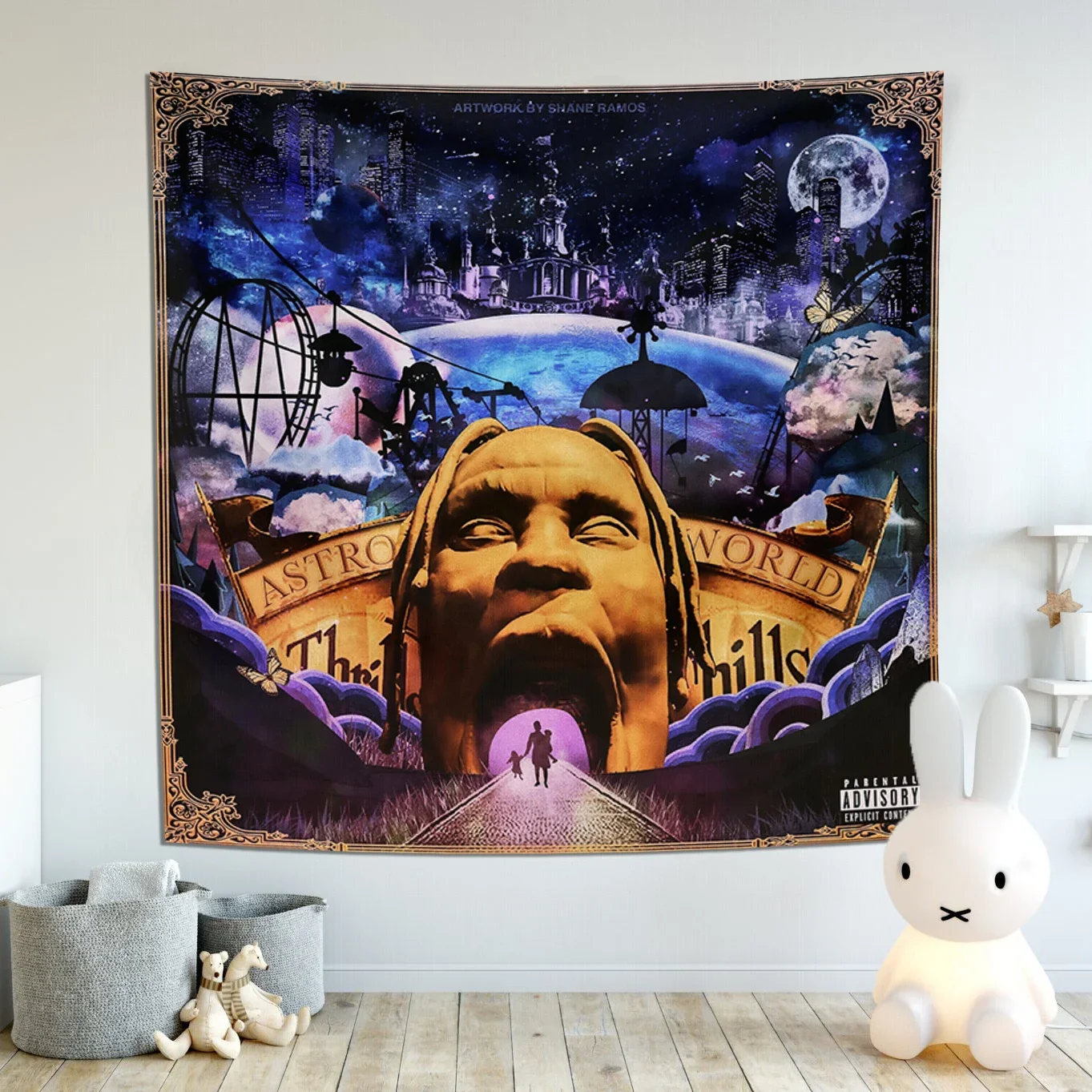 Travis Scott Utopia Rapper Poster Arazzo Album Musicale Copertine Hiphop Cantante Wall Art Picture Poster Room Decor