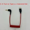USB C To 3.5Mm Cable For RODE Wireless Go II, Coiled Right Angle TRS Male DAC AUX Adapter Audio Cord Replacement 5