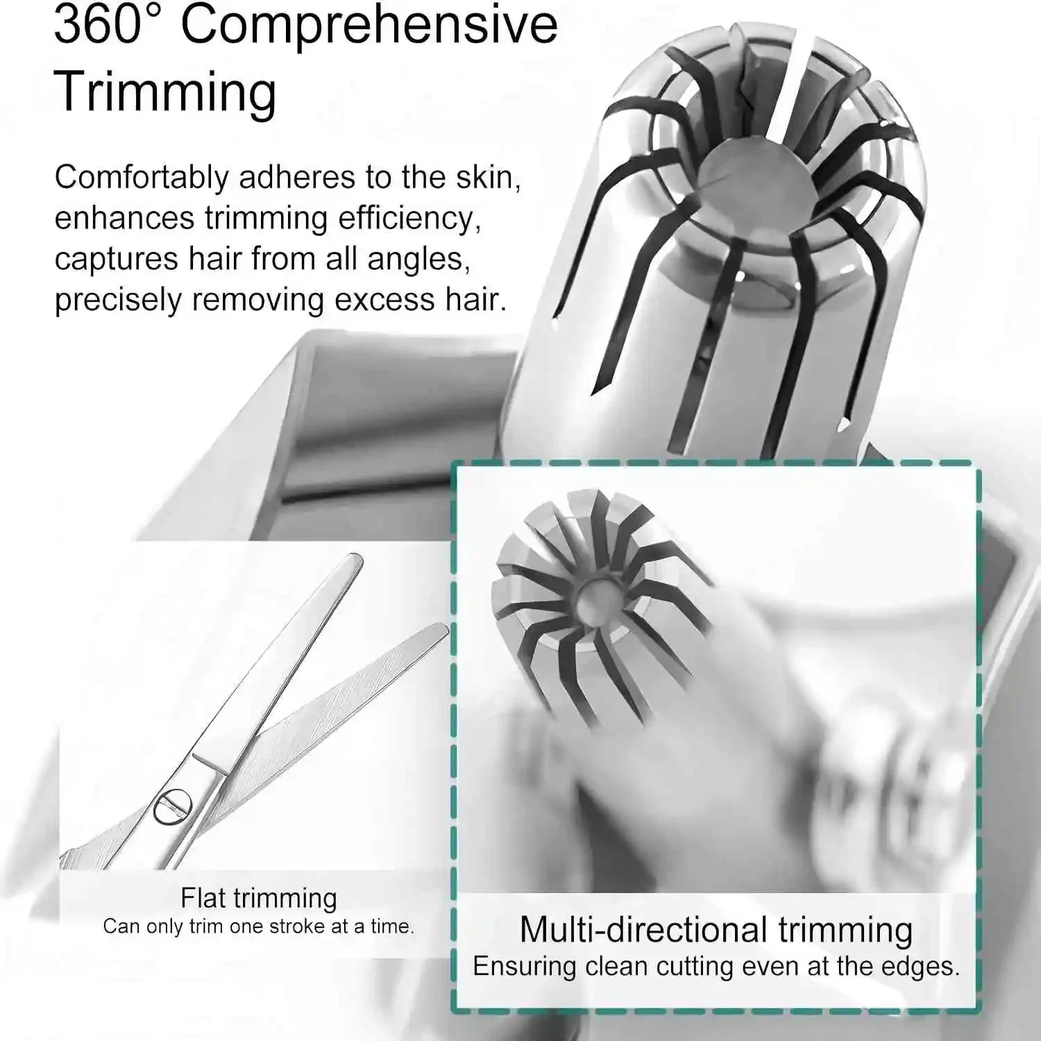 남성용 코털 트리머 1/2개, 스테인리스 스틸 수동 면도기, 코털 제거기, 세척 가능, 휴대용 코털 트리머