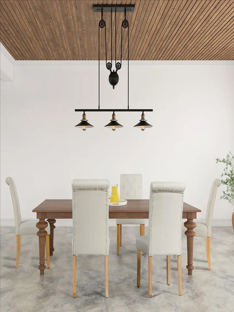 Set aus 2 Esszimmerstühlen, Küchenstühle mit Gummiholzbeinen, Gepolsterte Stühle mit Hoher Rückenlehne – Detail 1