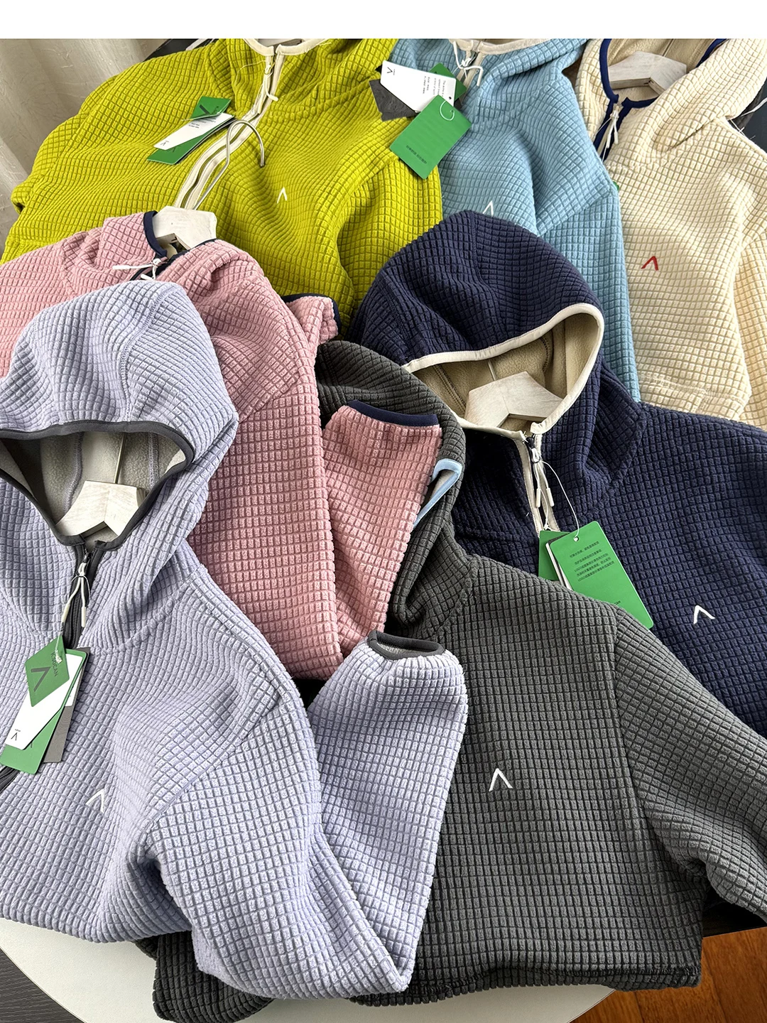 Faionable Casual Hooded Fce Jaet Texture Sensation Zipper Couple Sle Sweatirt Outerwear Loose Fit Long Sve