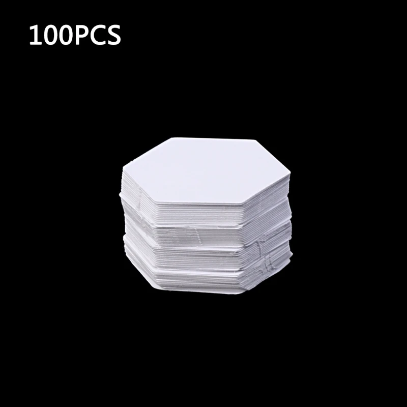 Hexagon Templates 100Pcs White Patchwork Paper Mold Set Accessory leather craft template sewing template