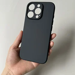 Custodia per telefono in silicone nero opaco di lusso - Cover posteriore in TPU morbido elegante