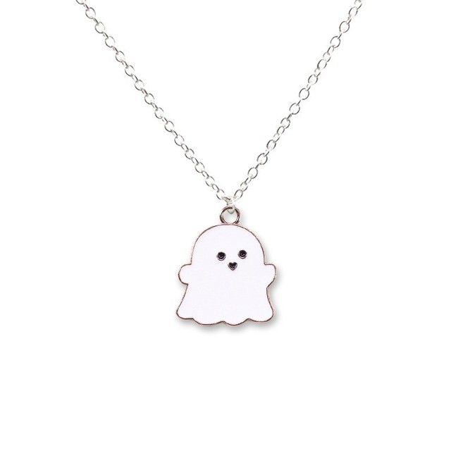 Black And White Ghost Pendant Necklaces For Women Men Best Friend Lovely Ghost Pendant Couple Necklace Fashion Jewelry