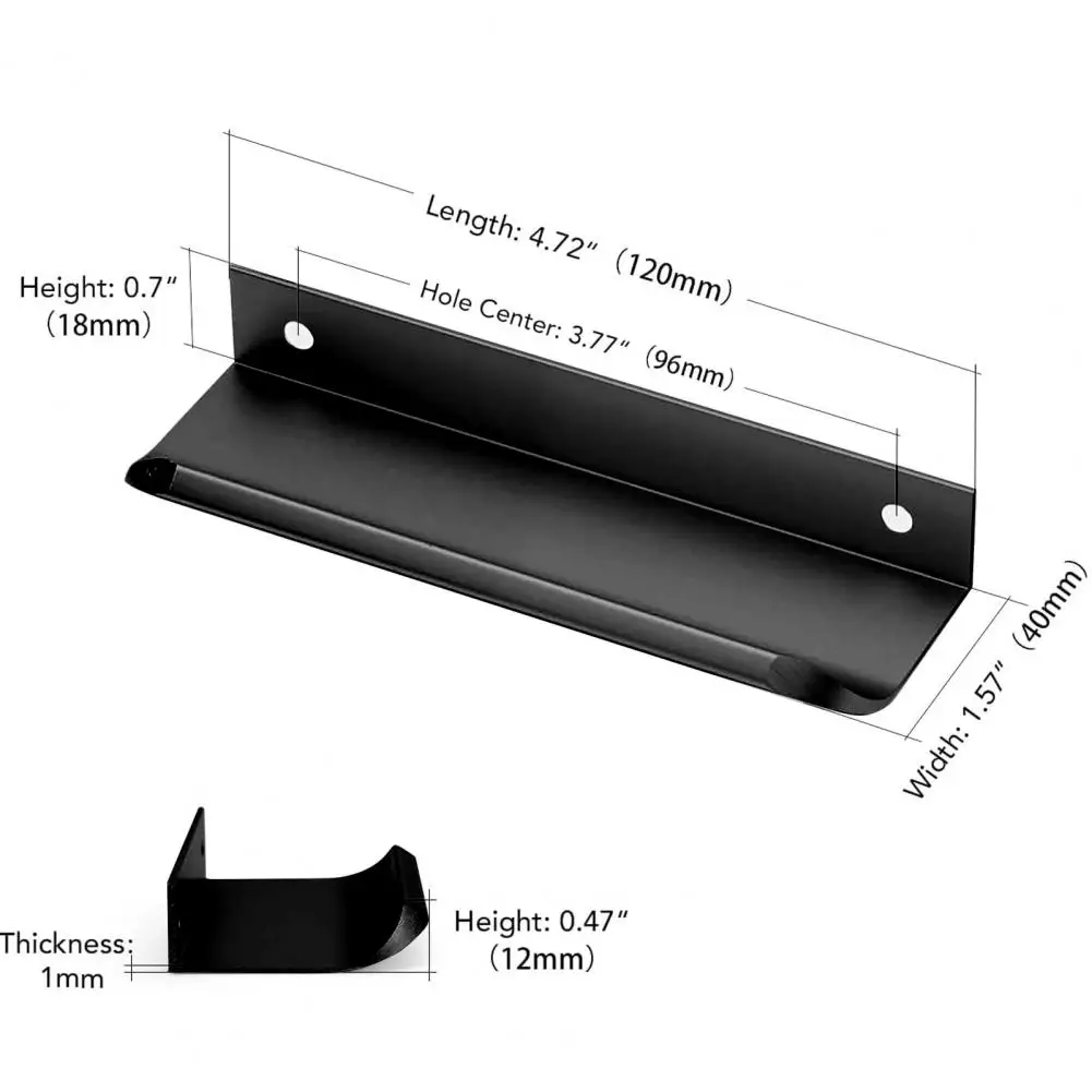 Finger Pull Hidden Cabinet Handle Polished Surface Rounded Edge Finger Cabinet Pull Concealed Handle cabinet handles