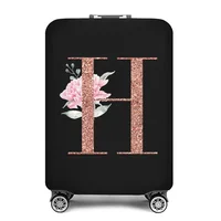 Luggage Case Suitcase Protective Cover Rose Gold Letter Name Pattern Travel Elastic Luggage Dust Cover Apply 18-32 Suitcase 2