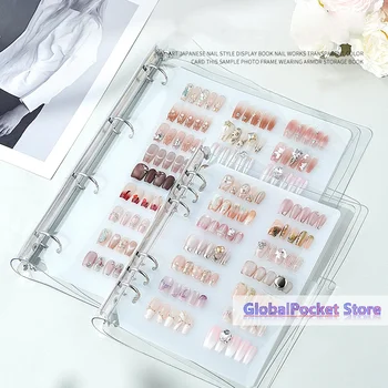[TG823] Album per Collezione Nail Art, Clip Porta Unghie, Espositore per Unghie, Album Minimalista, Libretto Porta Unghie con 4 Pagine Staccabili