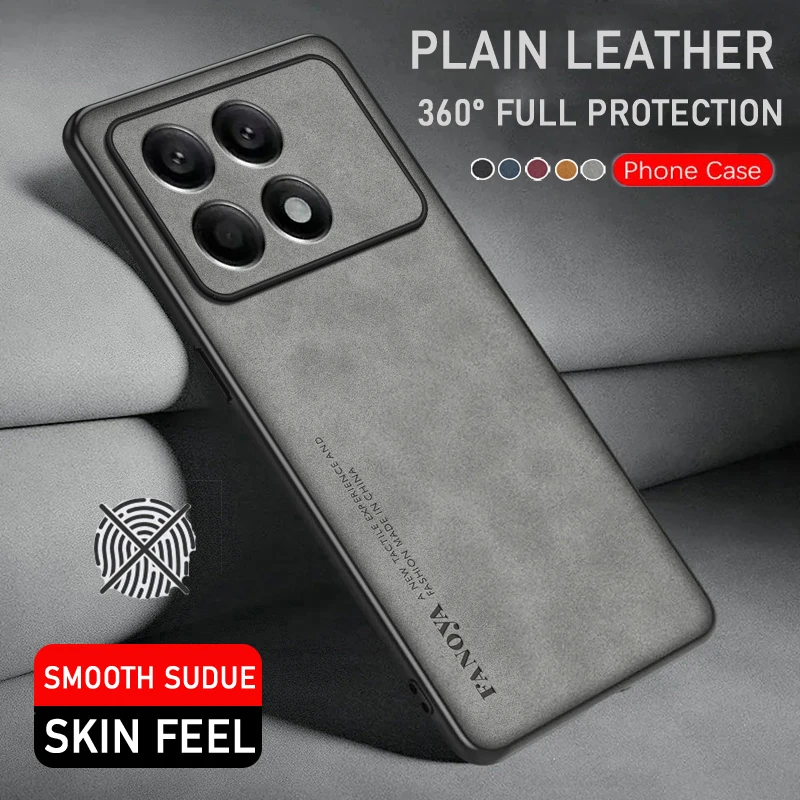 

Protective Phone Leather Case for Xiaomi Poco X6 Pro Shockproof Case Skin Friendly Cover Suitcase Coque Poco X6/Poco X5 X5 Pro