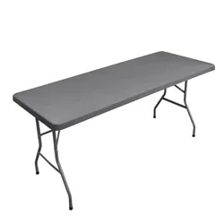 Waterproof Washable Elastic Tablecloth (6ft grey 185x80cm)