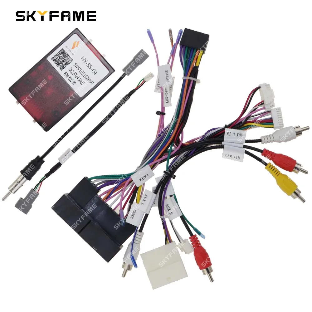 Car Android 16Pin Wiring Harness Cable Adapter car wire cable adapter for Kia Sedona Carnival Decoder HY-SS-04/RP1-HY-002