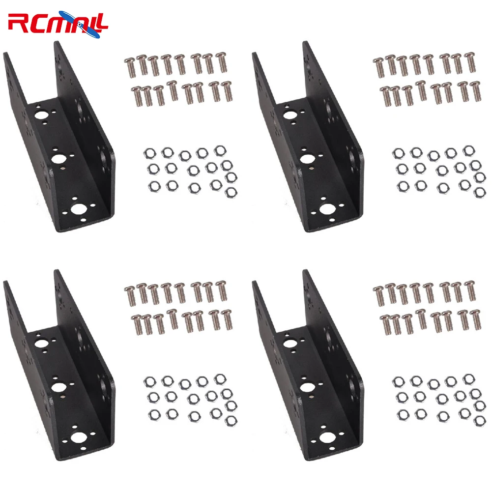 

4PCS Biped-robot U-beam Steering Gear Bracket with Screws and Nuts U-Shaped Beam for Robotic Model