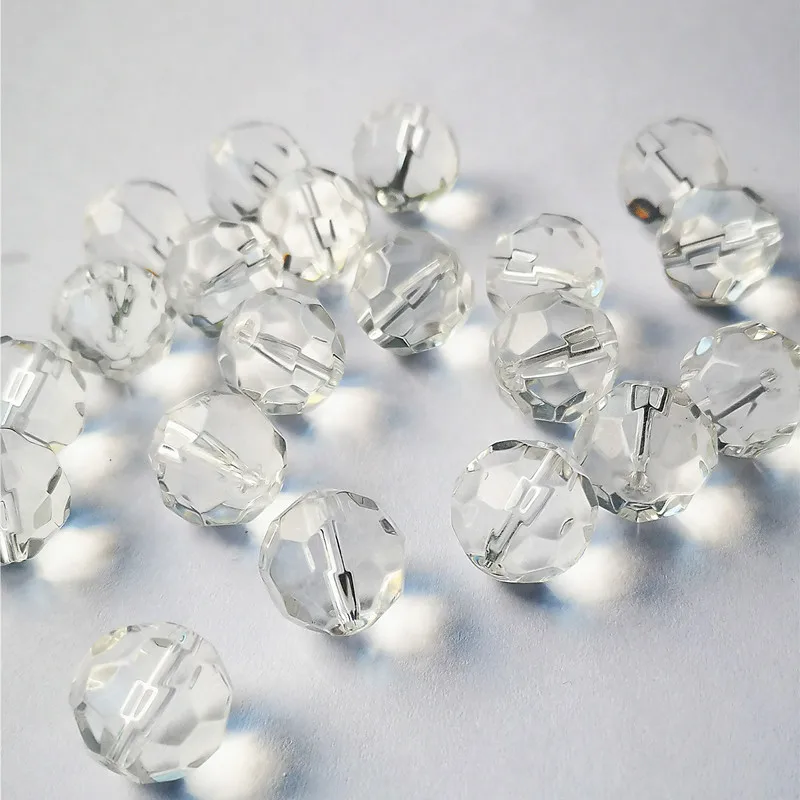 10PCS/Lot Different Sizes Glass Stones Crystal Chandelier Faceted Round Beads Light Crystal DIY Hanging Ornaments Making Decor