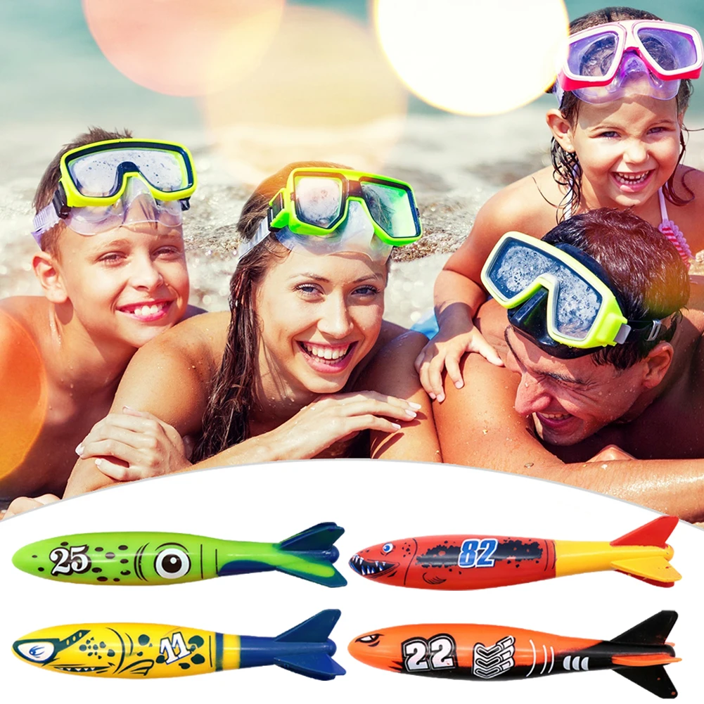 4Pcs Underwater Diving Toys Multicolor Cartoon Pool Sinking Toys Creative Throwing Dive Water Toy Swimming Pool Accessories
