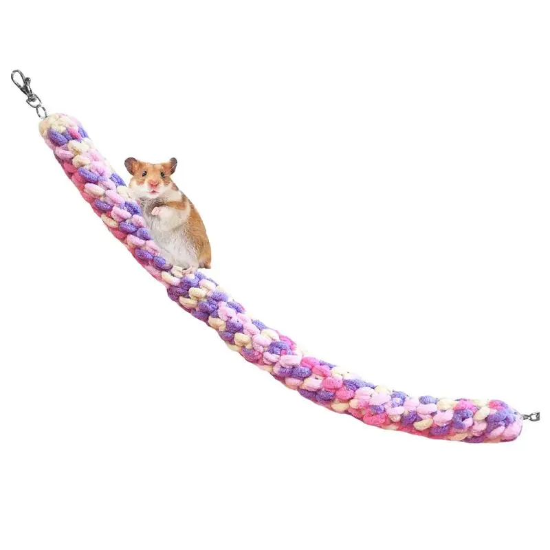 Sugar Glider Climbing Rope Pink Violet Small Pet Climbing Rope Enrichment Toys Cotton Swing Toy Cage Accessories for Pets