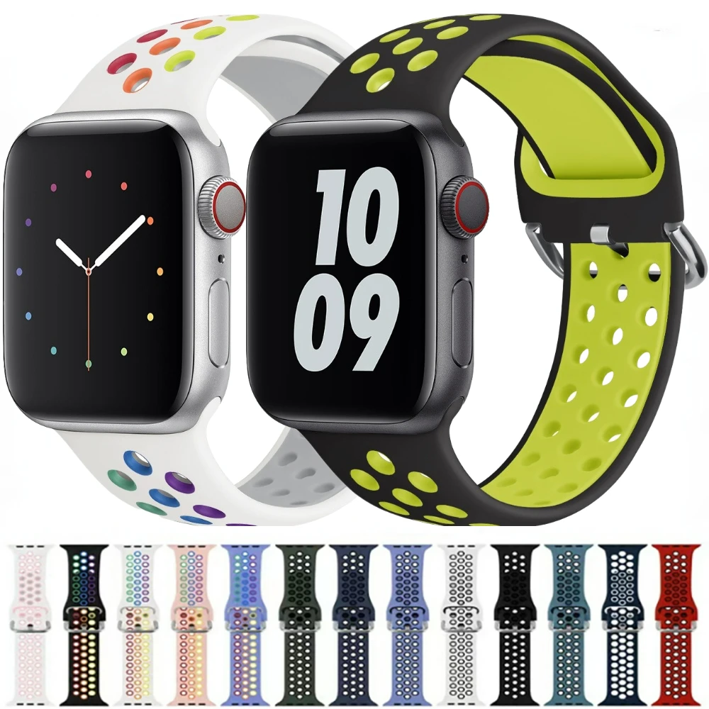 สายซิลิโคนกันน้ำสำหรับ Apple Watch ทุกรุ่น