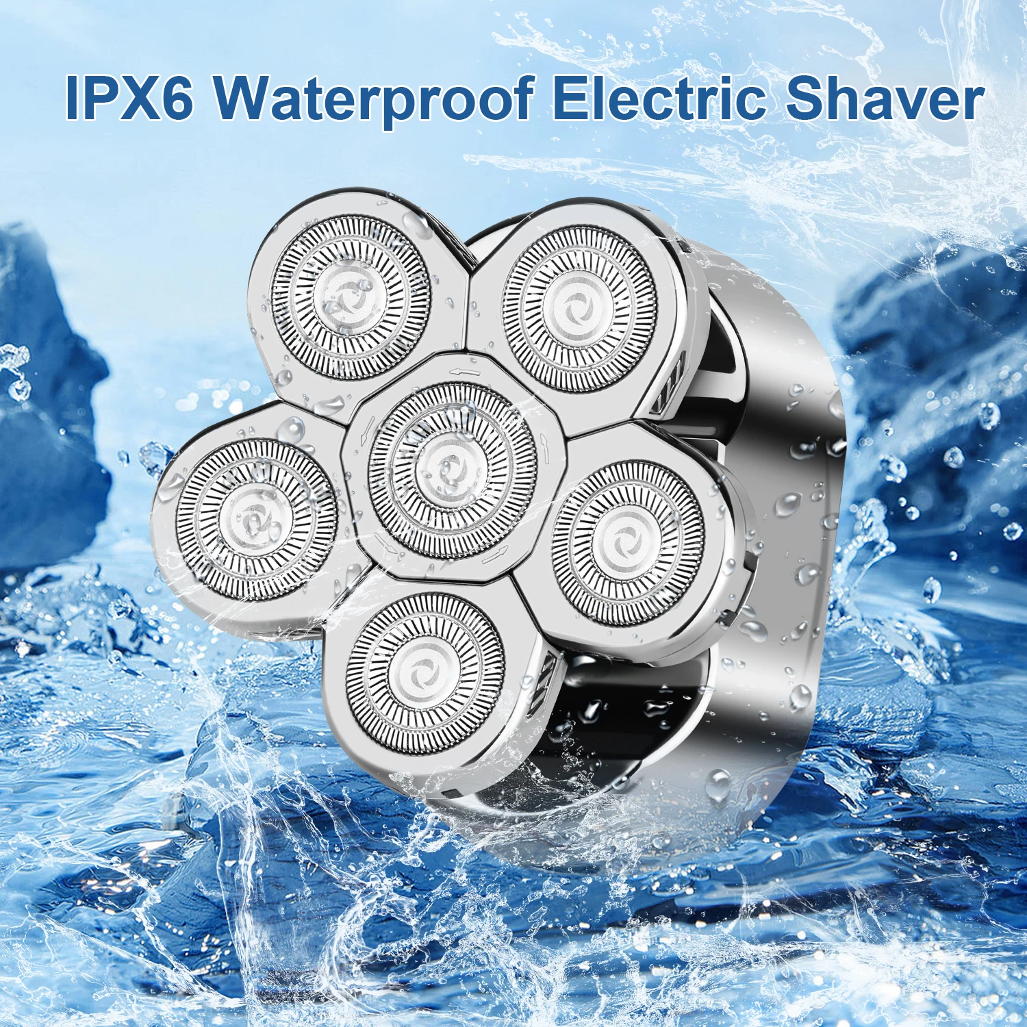 Electric Shaver 6 in 1 Men's Electric Shaver 6 Blades Waterproof Rechargeable Multifunctional Razor Nose Hair Trimmer Wet & Dry Razor Beauty Kit