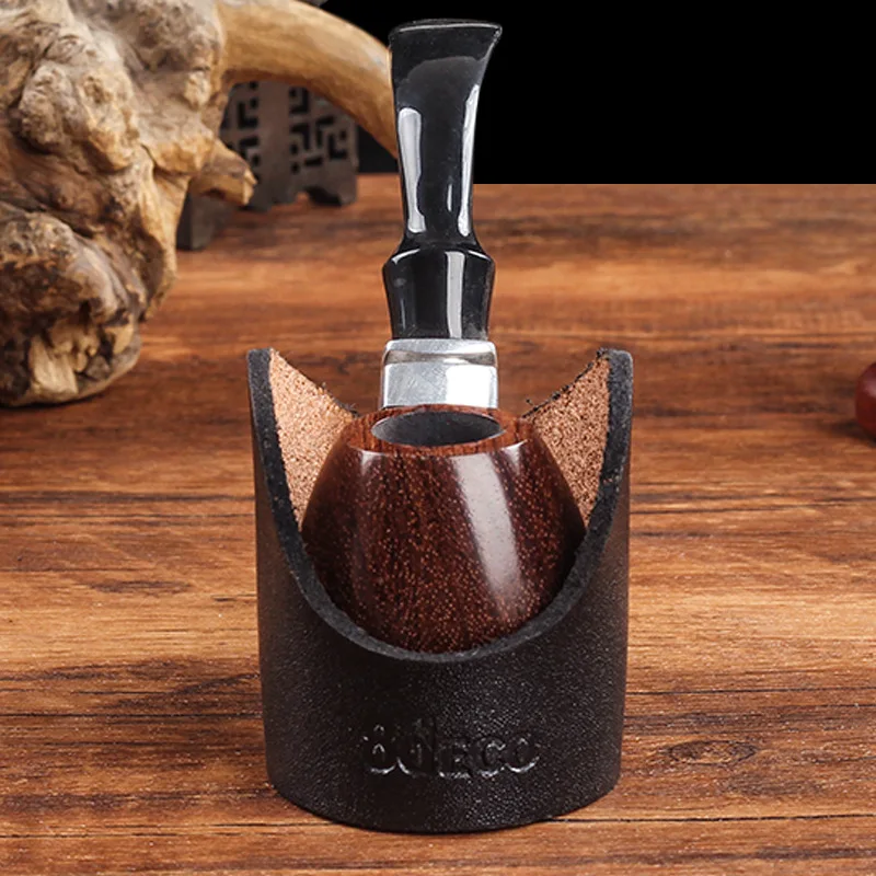 New Cowhide Tobacco Smoking Pipe Holder Stand Rack Portable Pipes Rack