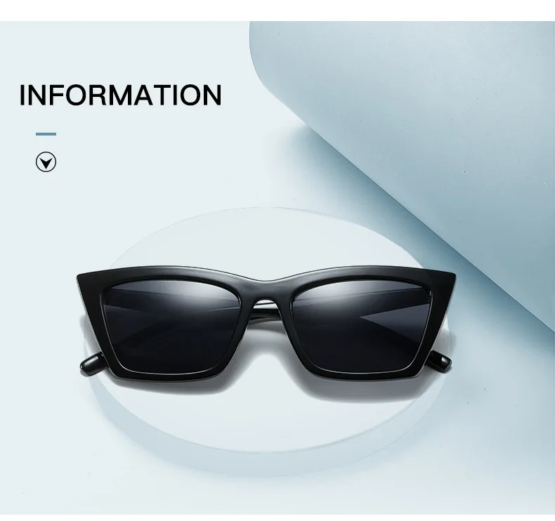 Vintage Cat Eye Solglasögon Kvinna Retro nyanser Svarta Solglasögon Kvinnligt Mode Liten ram Spegel Fyrkantig Oculos De Sol_voghion.com