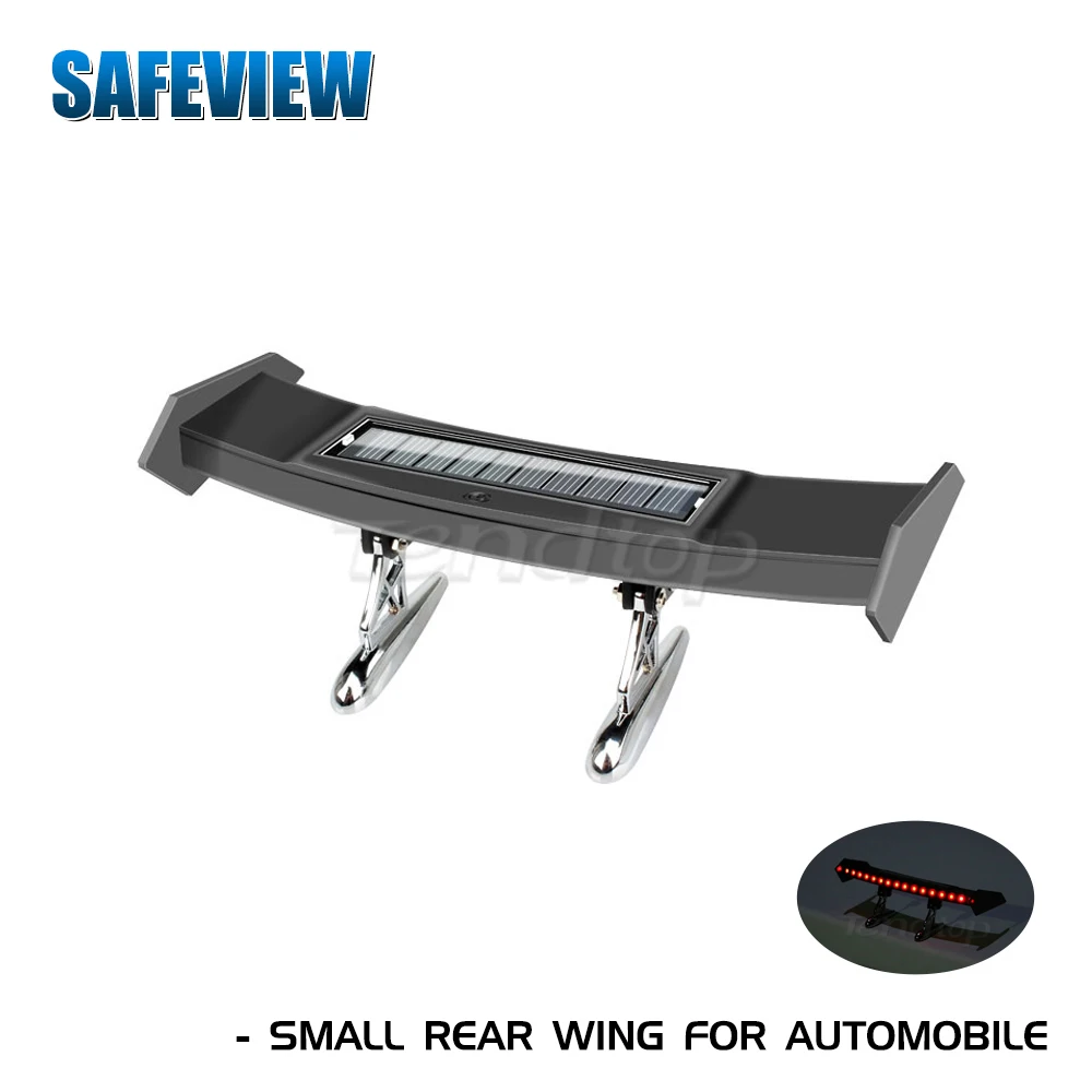 

Mini Solar Car Tail Light Rear Trunk Spoiler Wing LED Flashing Warning Light Turn Signal Modified Tail Streamer Light In Trunk