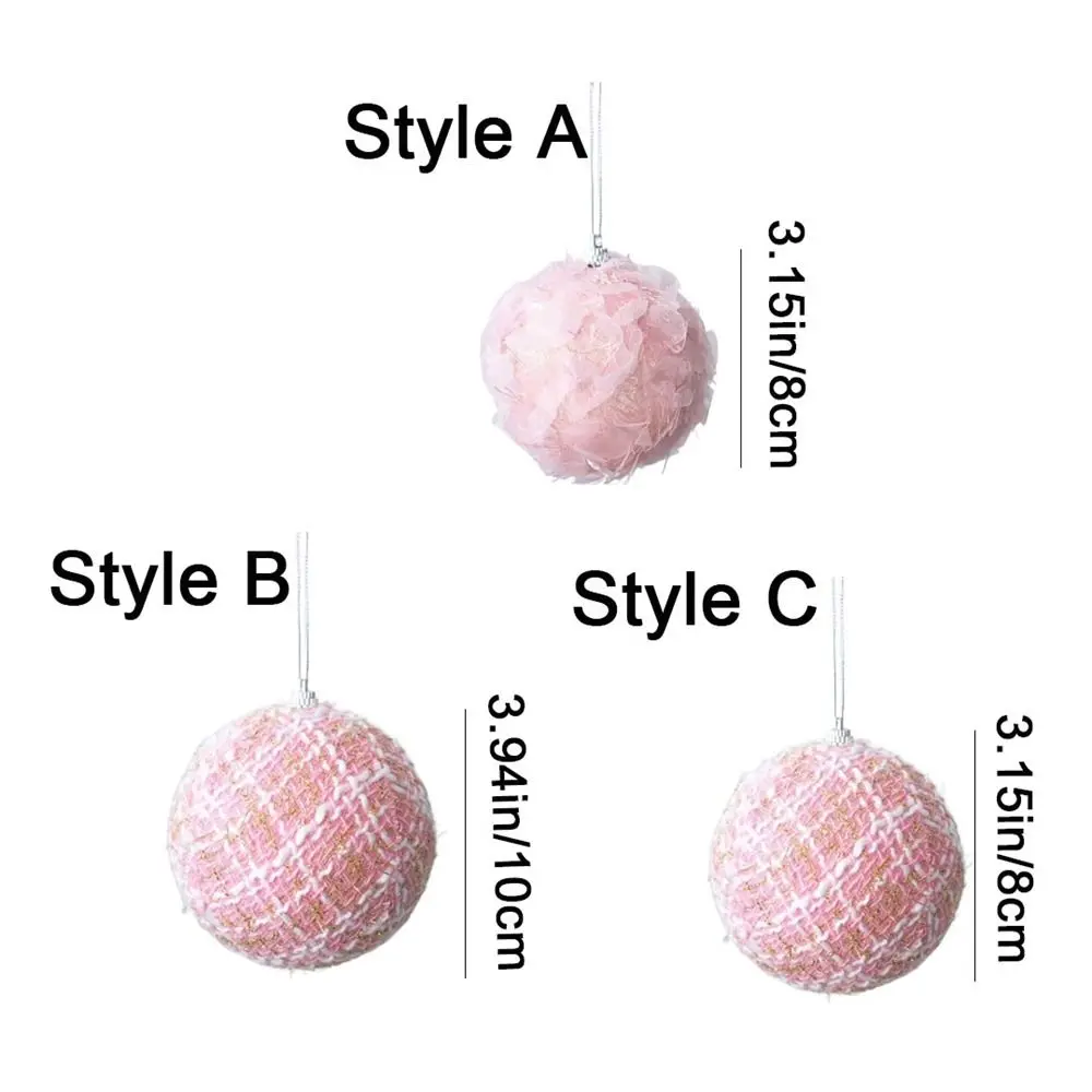 Creative 8/10cm Fluffy Christmas Ball Foam Decorative Christmas Tree Pendant Pink Christmas Hanging Ball Holiday Ornament