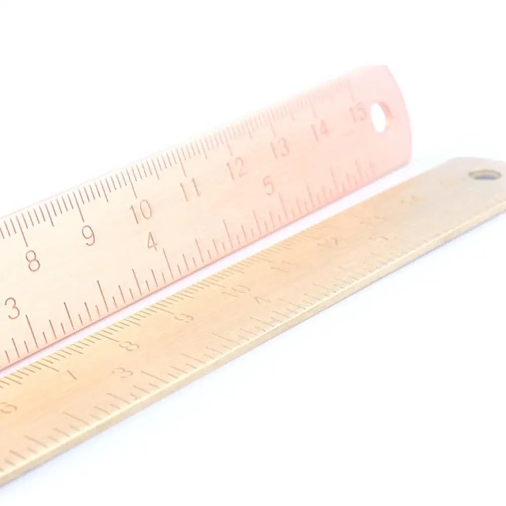 15cm brass straight ruler bookmark chancery measuring tool school stationery 15cm Brass Straight Ruler Bookmark Chancery Measuring Tool School Stationery