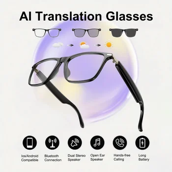 AI Real-Time Translation Smart Glasses with Photochromic Lenses 1