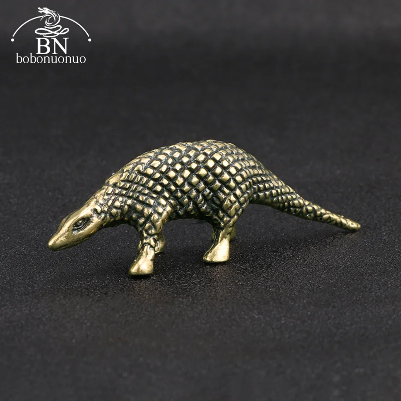 Solid Brass Pangolin Figurines Miniatures Desk Ornaments Tea Pet Crafts Retro Small Animal Statue Children Toy Gifts Home Decor room decor statues