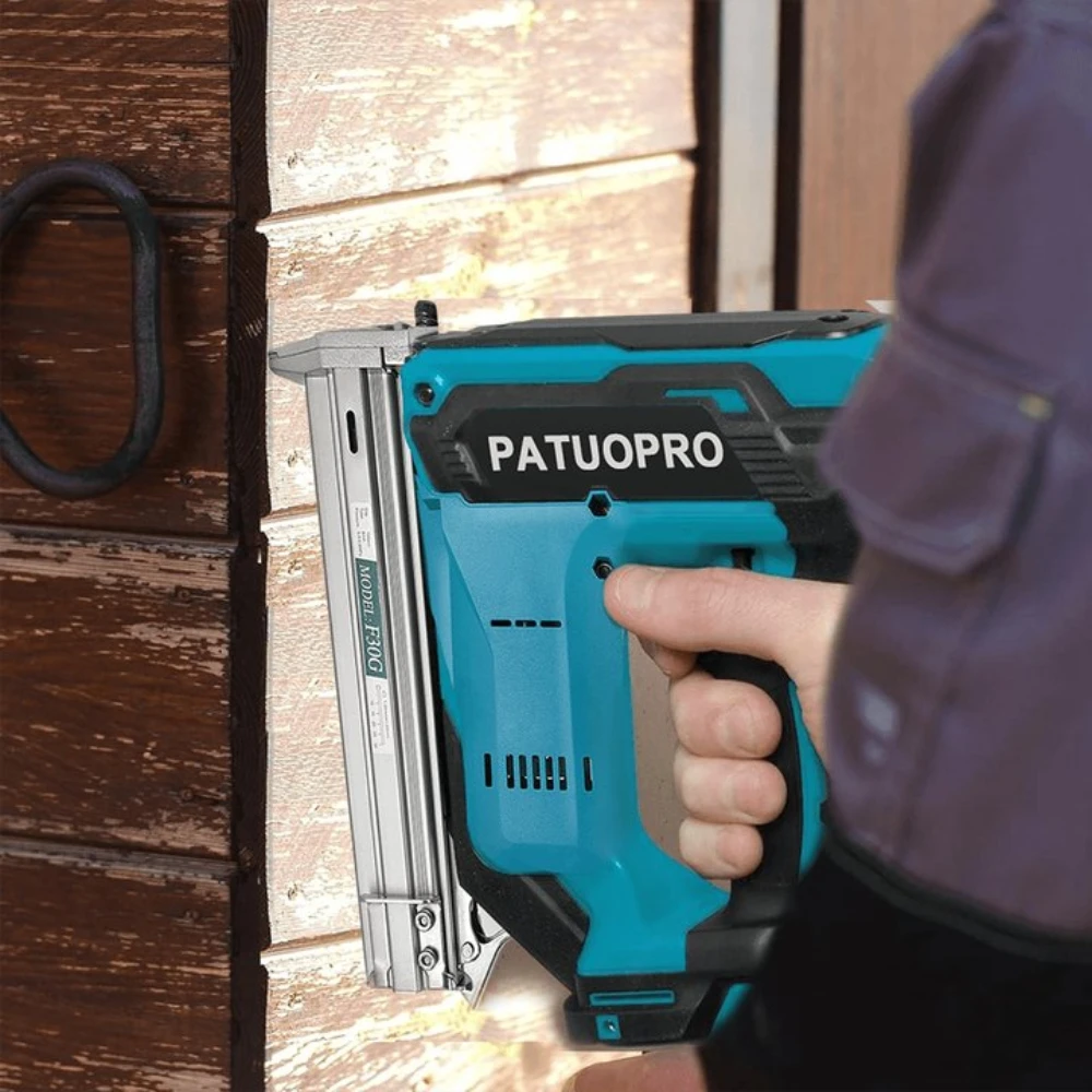 PATUOPRO Brushless Electric Nail Gun F30G Straight Staples Cordless Stapler Portable Home DIY Power Tools Fit Makita 18V Battery 5