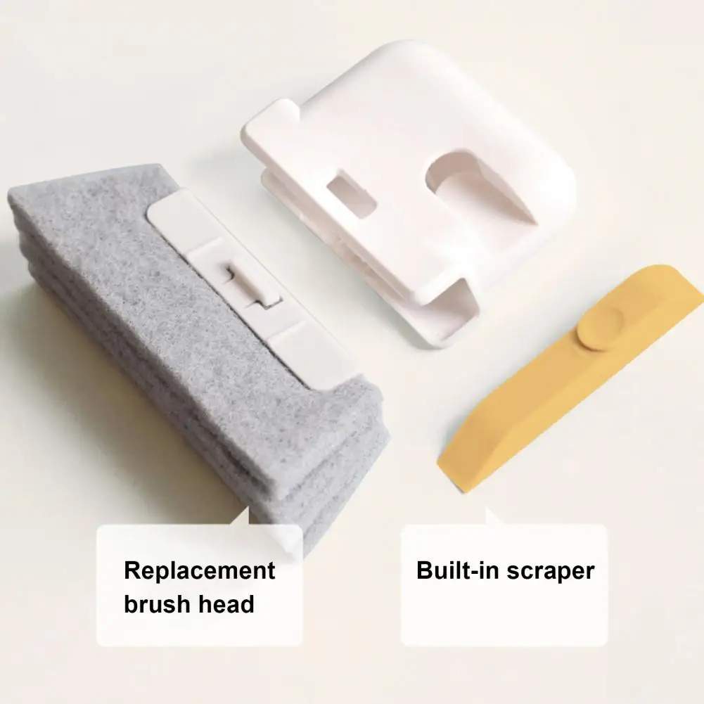 4Pcs 2 in 1 Cleaning Brush Set Detachable Window Track Cleaner with Strong Bristles Stubborn Dirt Remover