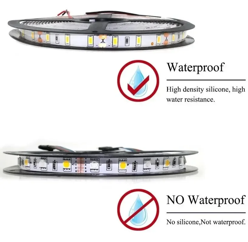 DC 12V LED Strip Light 2835 Waterproof Strip 5M 60LED/M RGB Warm White Strip Tape Lamp Diode Flexible TV Backlight