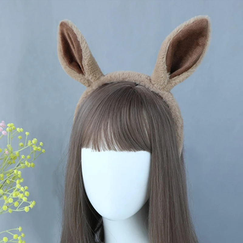 Horse Ear Headband Animal Hair Hoop Faux Fur Dunkey Ears Plush Horse Ears Realistic Lolita Headband Horse Cosplay