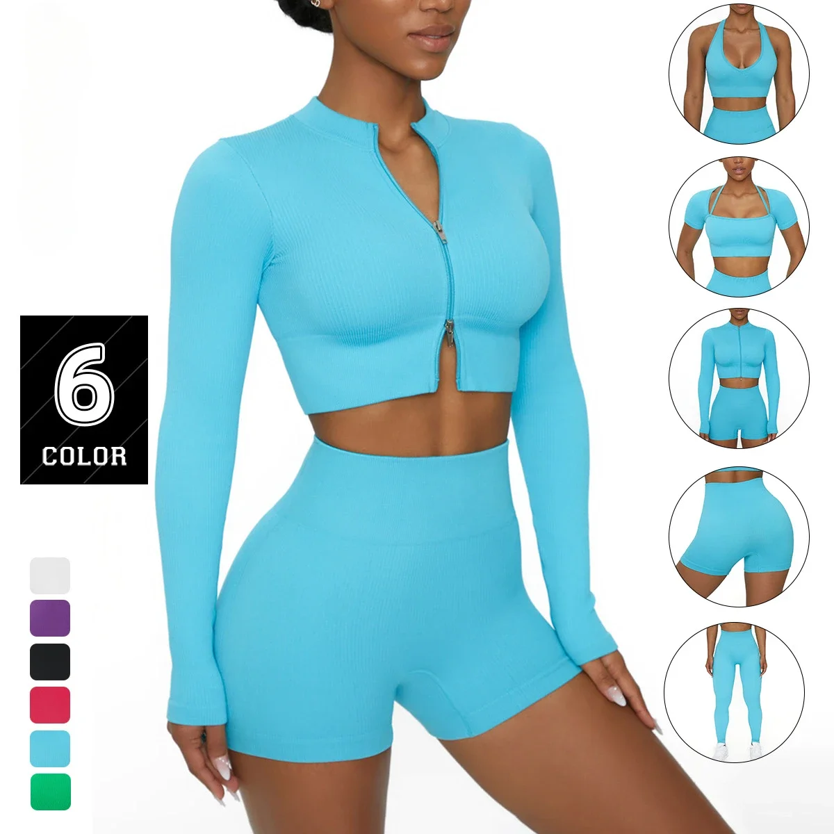 

Новое женское Бесшовное дышащее Спортивное нижнее белье на молнии с высокой талией и подтягивающими бедра штаны для спортзала