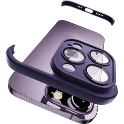 Silicone Edge Protective Case with Lens Shield and Shockproof Design for iPhone 14 (PURPLE)