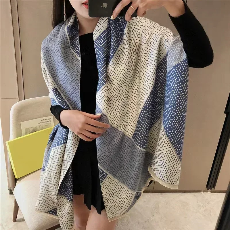 2023 Winter Spring Autumn Women Special Scarf Ladies Sun Scarf Imitation Cashmere Scarves Girls Neck Scarf Solid Female Scarves