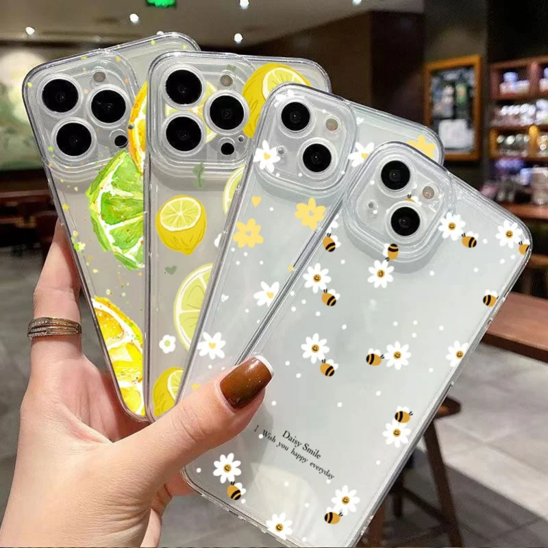 Summer Lemon Clear Transparent Phone Case - Fruit Design Casing