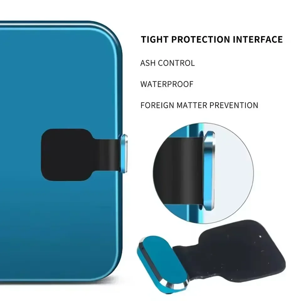 Metal Dust Plugs Type C Charging Port Cover for iPhone 16/15 ProMax/15plus Universal USB-C Stopper Protector Cap 5/1Pcs