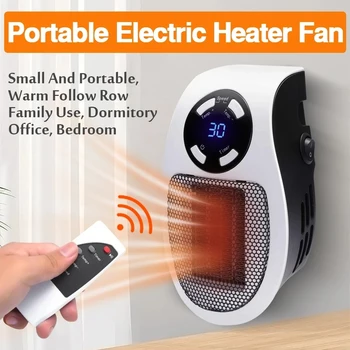 500W Portable Electric Room Heater with Remote 1