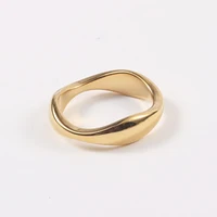 New Arrival Jewelry Geometric Stainless Steel Irregular Wavy Finger Ring for Women 2