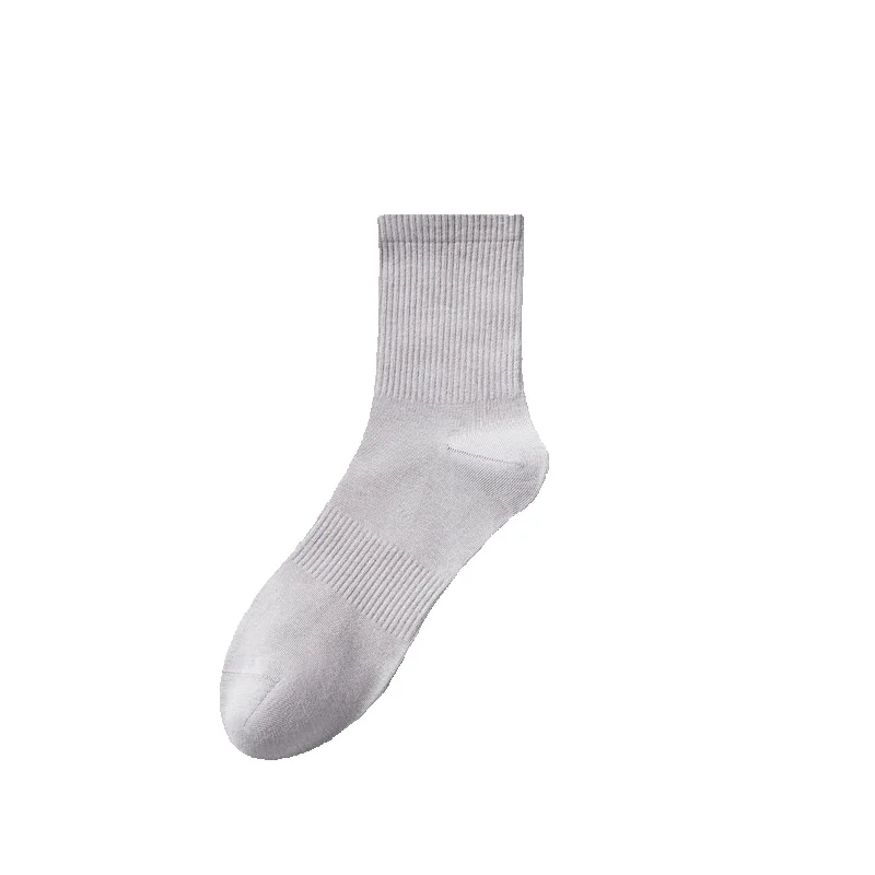 2025e Men's Deodorant Sweat-Absorbing Summer Thin Cotton Black White Gray Short Mid-Calf 7A Antibacterial Long Socks_voghion.com