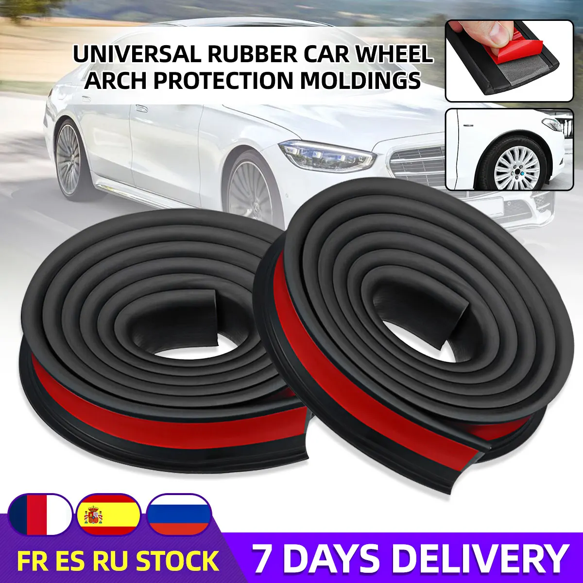 1.5Mx3.8CM 4pcs/2pcs Car Rubber Anti-collision Mudguard Trim Wheel Arch Protection Strips Surround protection Sticker | Автомобили и