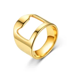 Stainless Steel Bottle Opener Ring - Creative Bar and Kitchen Accessory Gift - 10 (Gold)