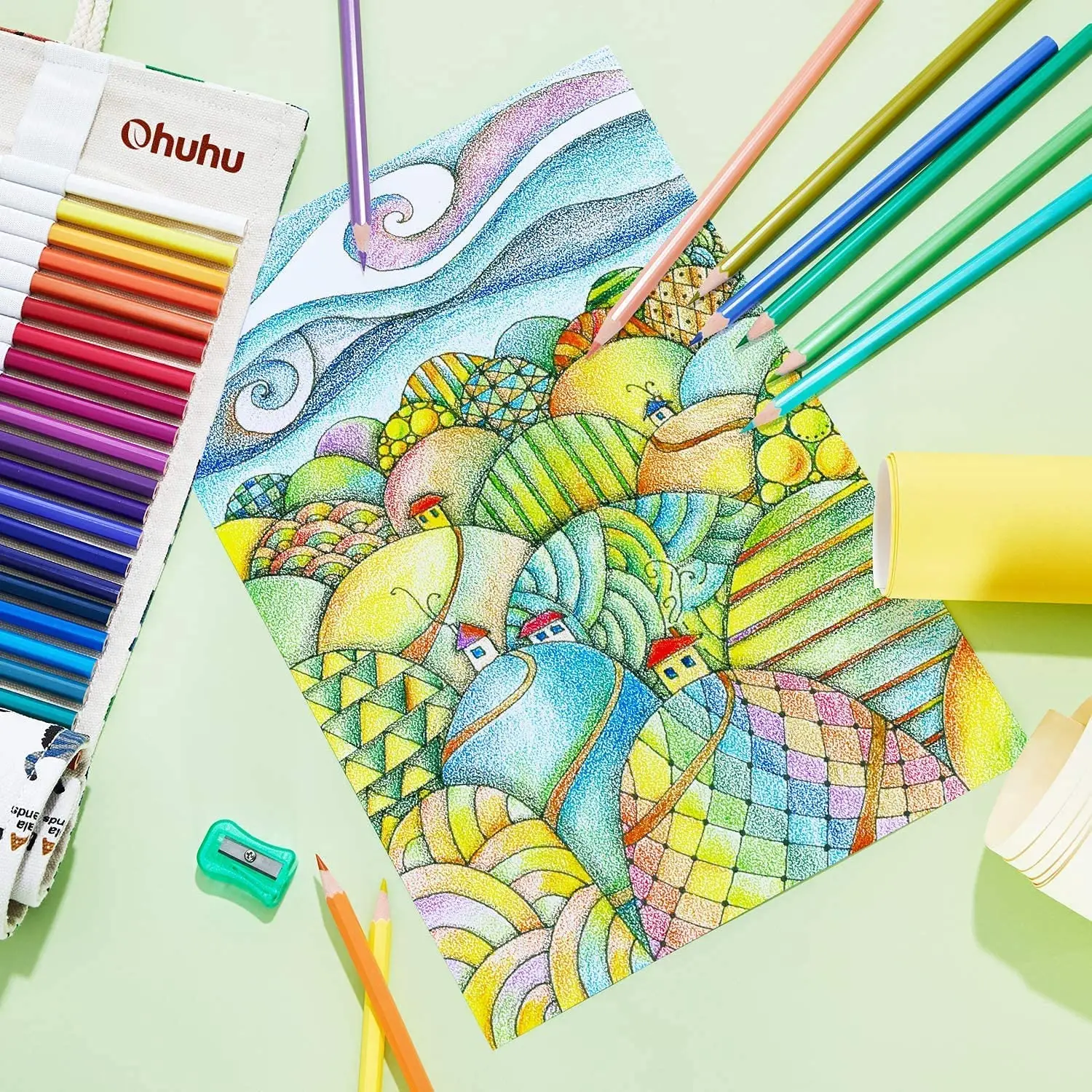 Ohuhu Colored Pencil Professional Oil Color Pencil Set Soft Wood Watercolor Crayon Drawing Pencils oil pastels color pencils School Kid Art Supplies