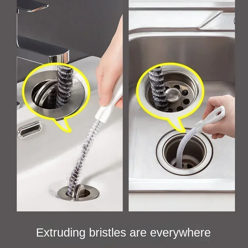 Pipe Dredging Brush Long Clean Kitchen Bathroom Hair Sewer Sink Cleaning Drain Pipe Flexible Cleaner Clog Plug Hole Remover Tool