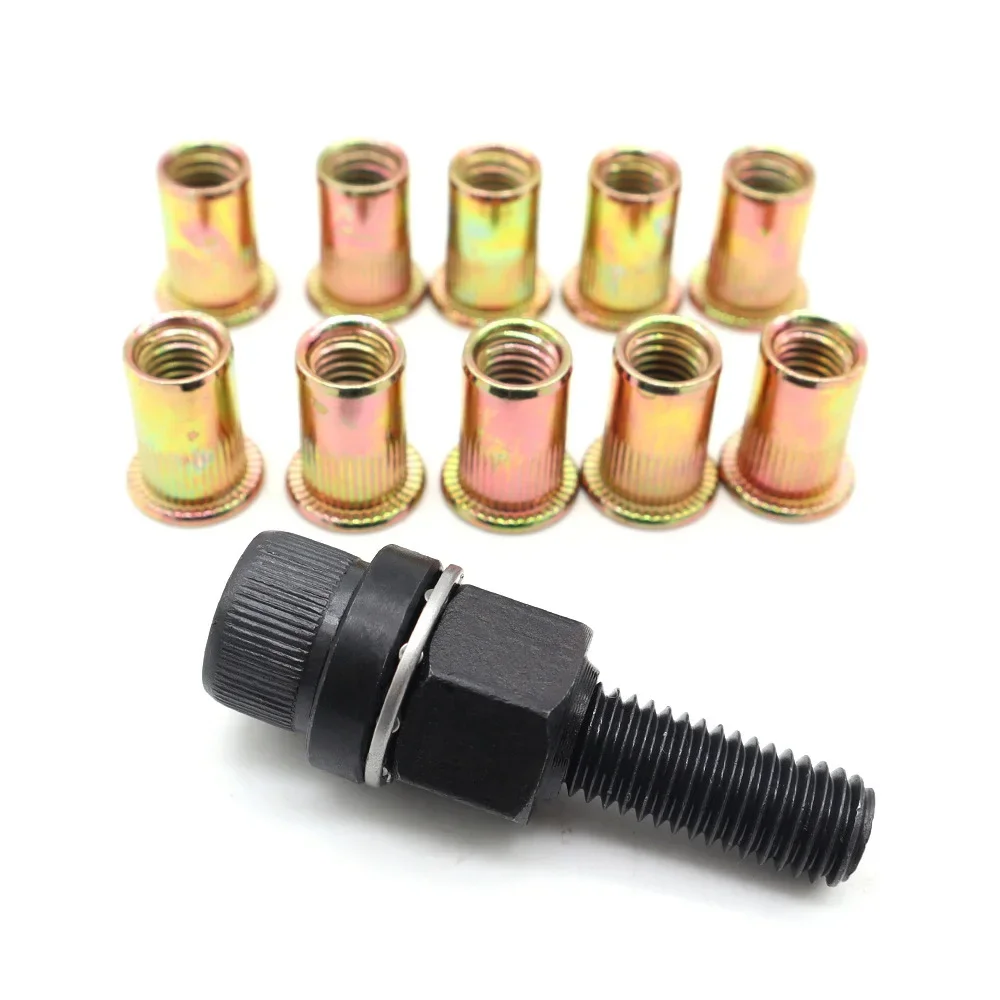 Rivet gun Rivet gun set Rivet nut tool Rivet gun part Rivet Nut Gun Drill Adapter Tool Simple Installation Manual Riveter Hand Rivet Nut Gun Head Set for GunTool