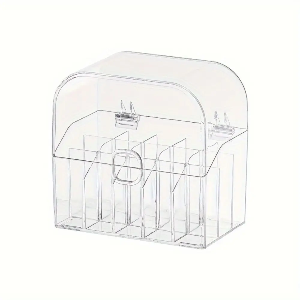 Acrylic Makeup Storage Box With Lid Clear Transparent Multi-grid Lipstick Storage Case Durable Large Capacity 3
